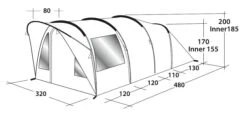Outwell Lawndale 500 Tent -Camping Sales Shop 111163 lawndale 500 drawing perspective2