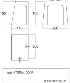 Vango Sports Awning Inner Bedroom - BR004 -Camping Sales Shop 2021 Vango Floorplan Sports Bedroom