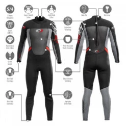 Osprey Origin Mens Full Length Wetsuit 5mm - Red -Camping Sales Shop 4 2 18