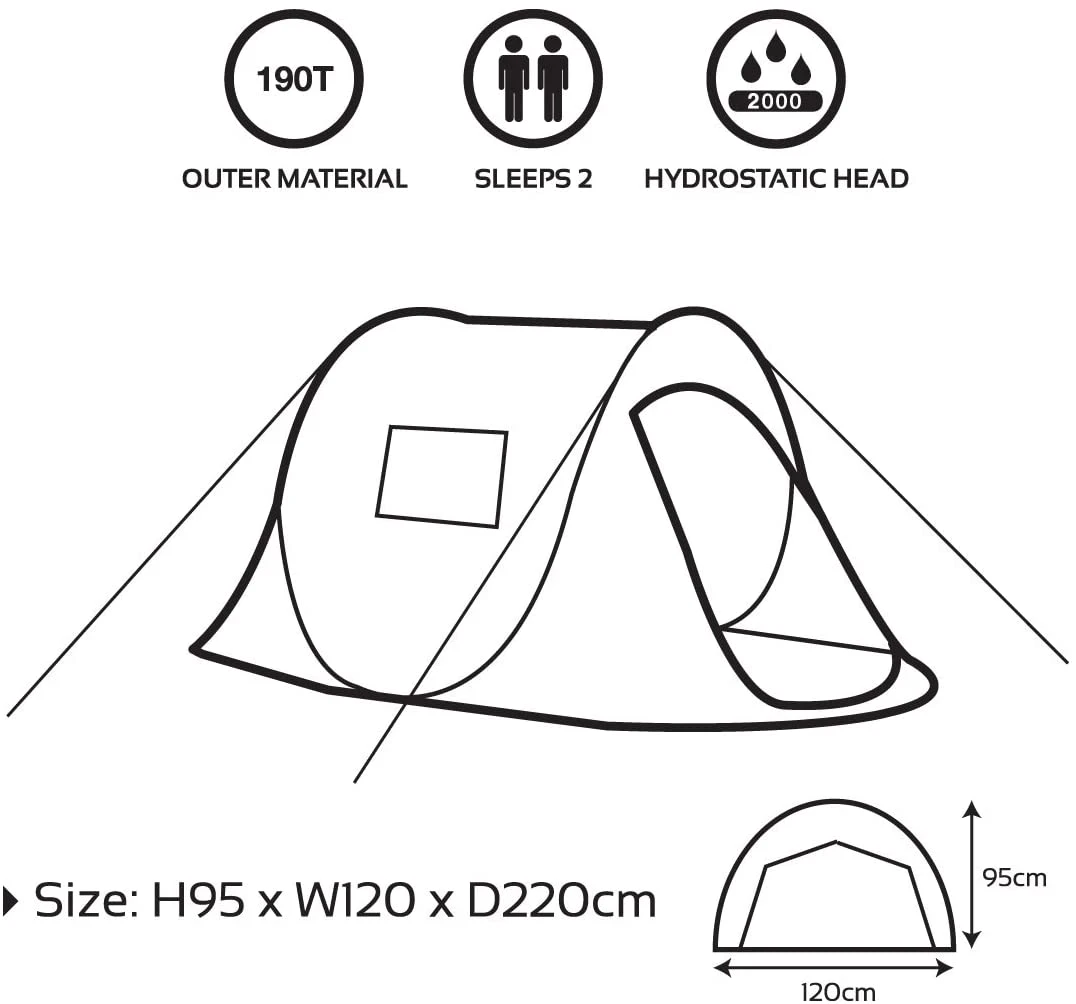 Milestone 2 Person Festival Pop Up Tent 3 Milestone 2 Person Festival Pop Up Tent - Image 3