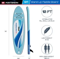 M.Y 10ft Blue Inflatable Paddle Board Package -Blue -Camping Sales Shop 807 2329