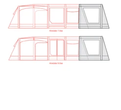 Outdoor Revolution Airedale 7SE And 9SE Front Porch Extension -Camping Sales Shop airedale 7se 9se front porch extension floorplan 3