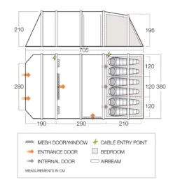 Vango Lismore Air 600XL Tent Package -Camping Sales Shop vango 2023 tents floorplan StargroveAir600XL